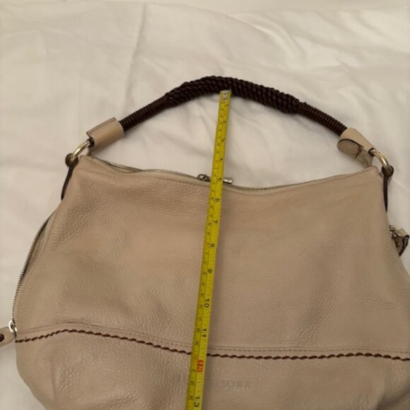 Plinio Visona Hobo Handbag in Excellent condition. Beige with brown accents. - Picture 5 of 9